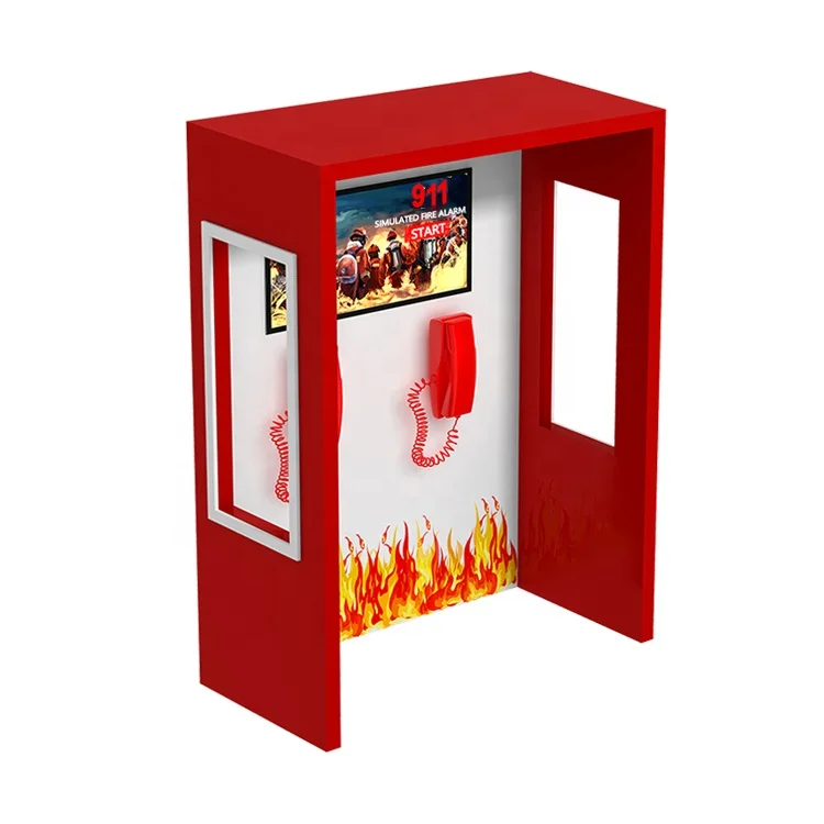 Wooden Mini Town Simulation Playground kids playhouse Fire Alarm Booth for boy and girl
