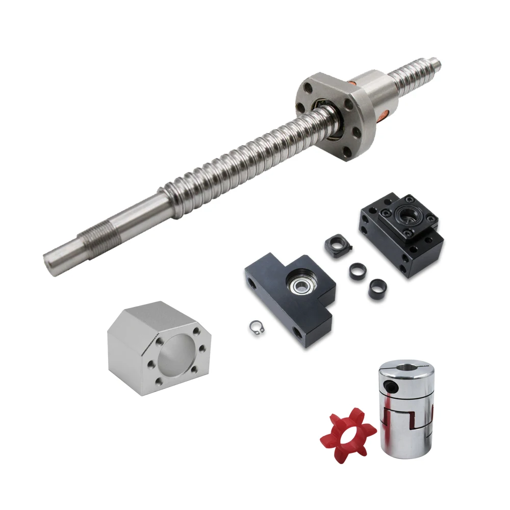 Russian warehouse CNC Parts SFU1610 Ball Screw kit 1050/1150/1300/1400mm length with BK12 BF12 end support + coupler 8*10