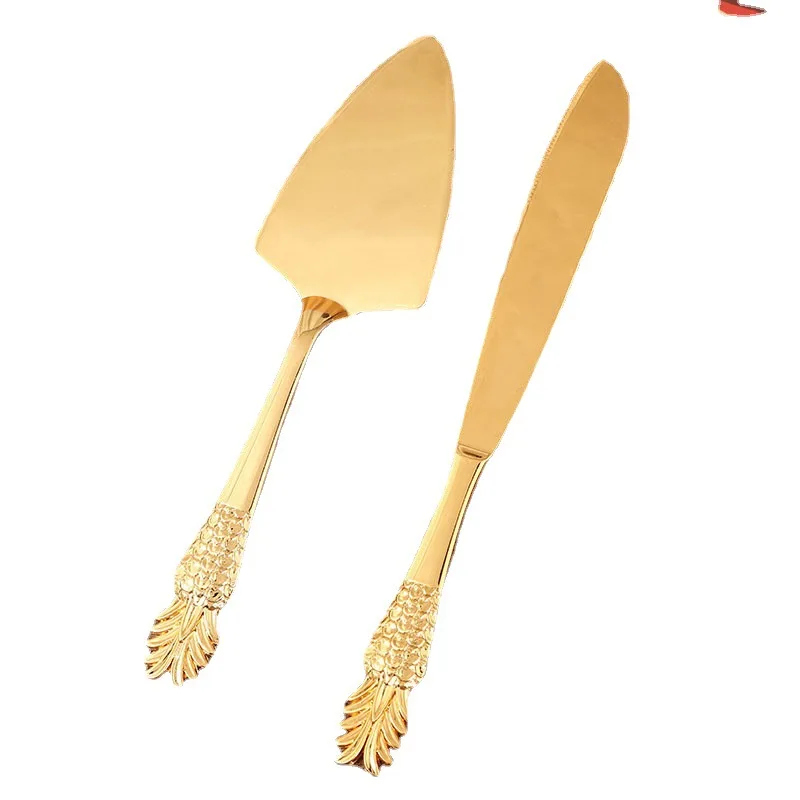 Pie server Gold Zinc alloy Cake knife and server set for Wedding, Birthday, Parties and Events