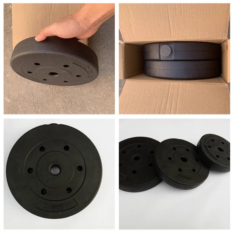 Plastic concrete gym technique Odorless Eco - friendly Barbell weight training plates