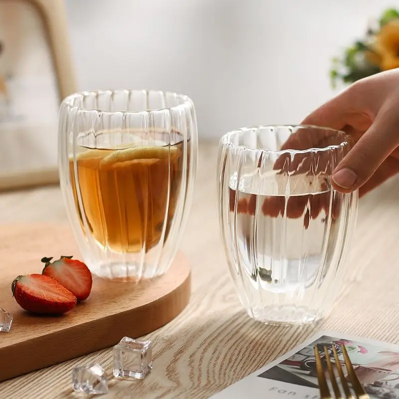 280 ml,330 ml High borosilicate glass single-layer water cup, large belly cup, milk cup, heat-resistant glass colored handle cup
