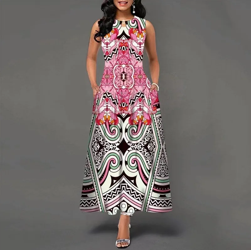 S-3XL European and American Fashion S-3XL New Print Dress