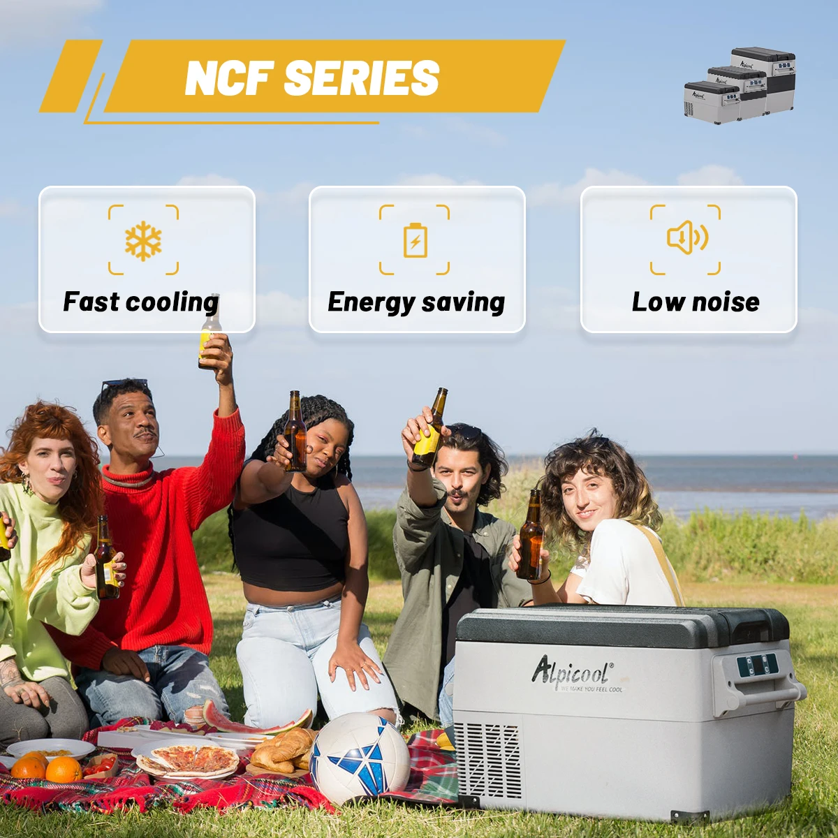 Alpicool NCF35 AC to DC adaptor included Portable Fridges Compressor cooling car fridges mini cooler 12v 24v car home dual use