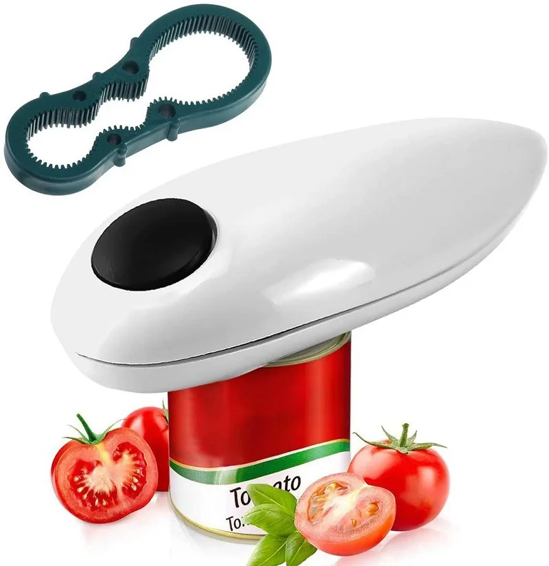 Электрическая открывалка для консервных банок Kitchen Mama Открывает банки с помощью простой кнопки гладкой кромкой безопасный еды консервный нож