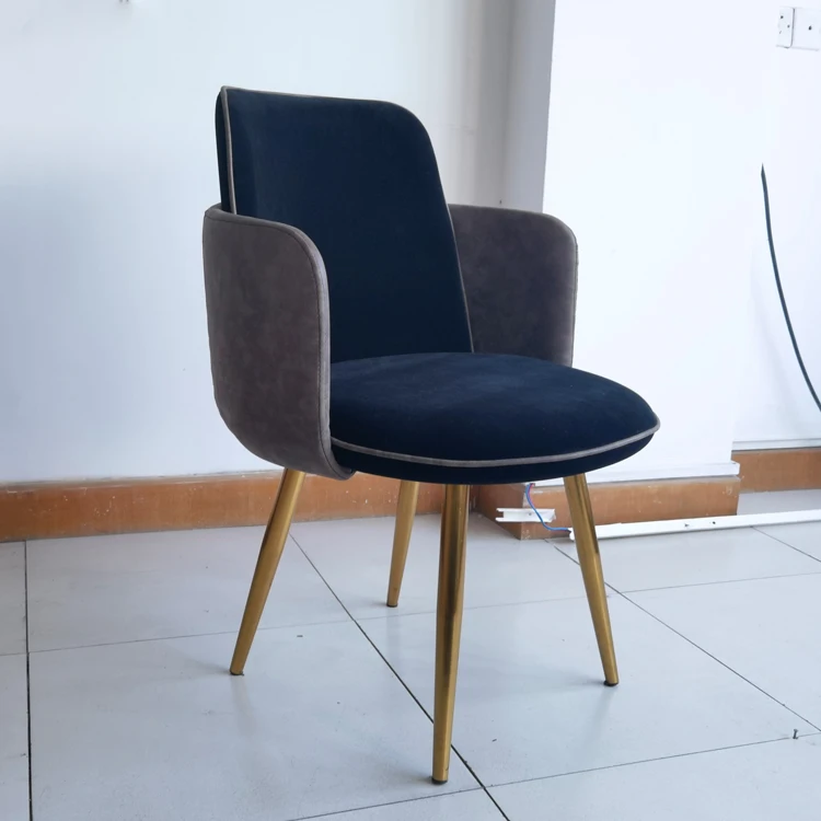 
custom Nordic minimalist design golden metal leg furniture leisure chair 