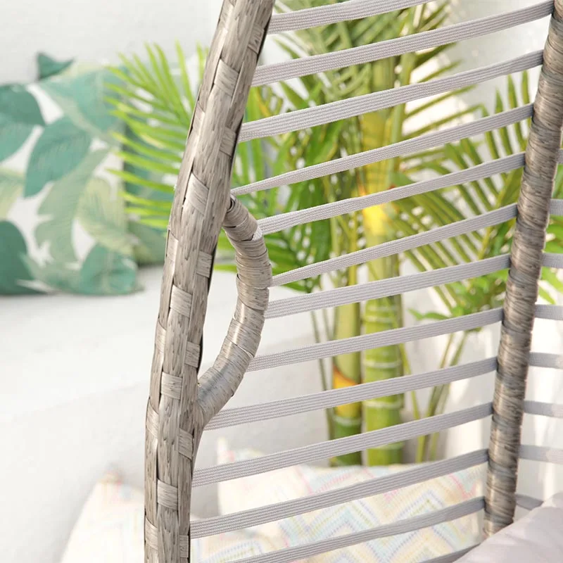 Hot Sales Outdoor Patio Pe Rattan Swing Hanging Chair Indoor Patio Swing Chair And Stand