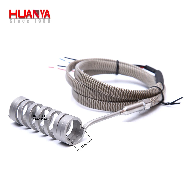 2.4x4.2mm hot runner spring coil nozzle heater with thermocouple