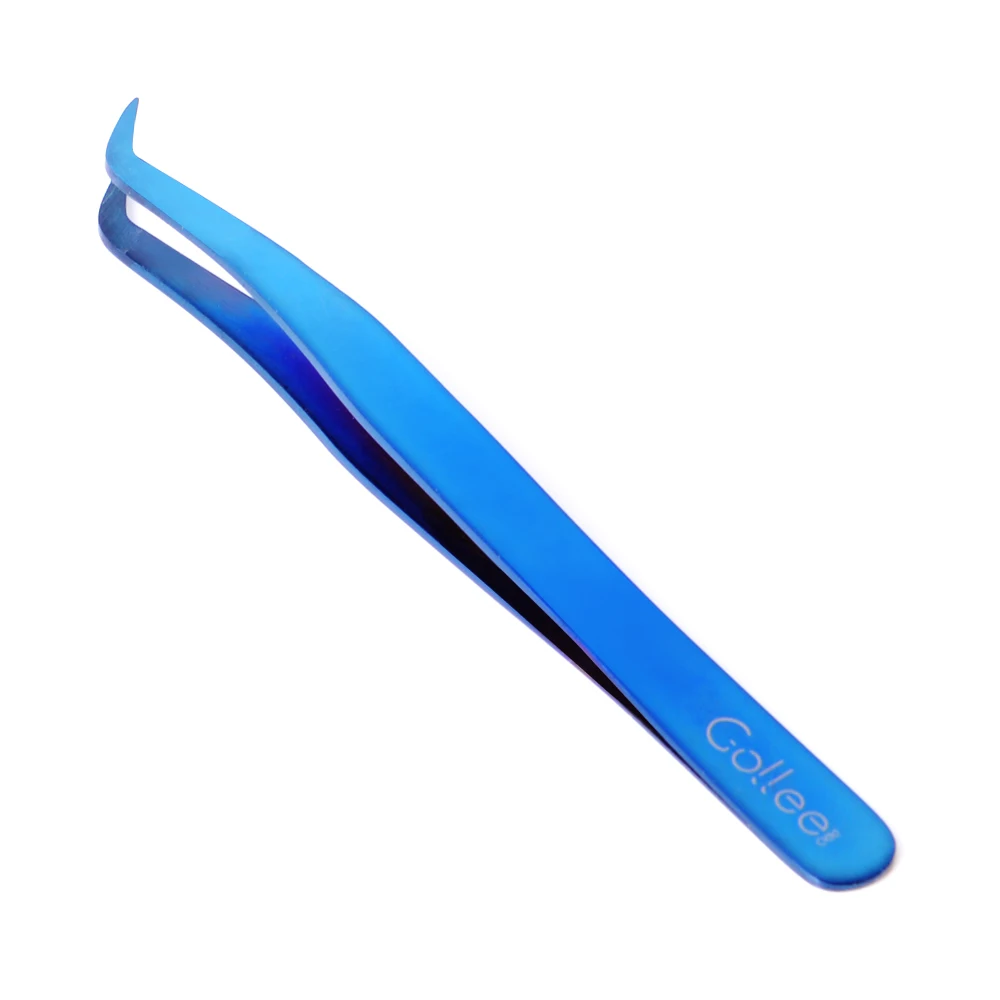 Gollee Best Blue Applicator Volume Custom Private Label Box Holder False Wholesale Lash Extention Tweezers Lash Tweezers