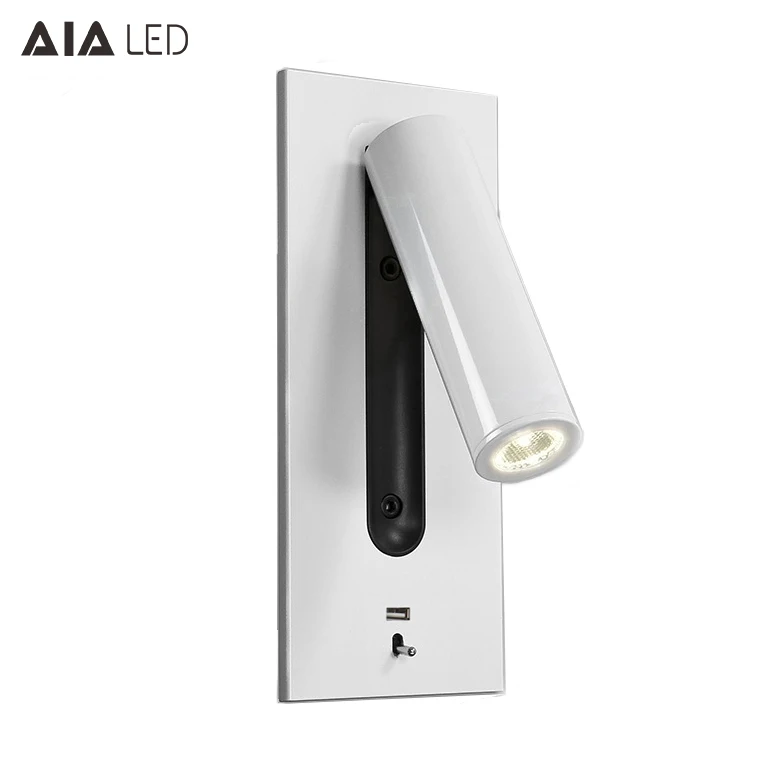Recessed mounted  hotel villa home 3W led foldable USB headboard reading wall lamp bedroom accordion bed wall light for bedside