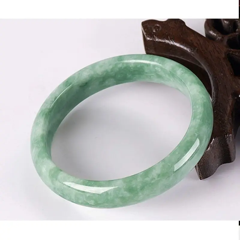 54-64mm Chinese Style Natural Myanmar A Green Jade Bangles Handcarved Jadeite Bracelet Jade Jewelry Burma Jade Bangle Bracelet