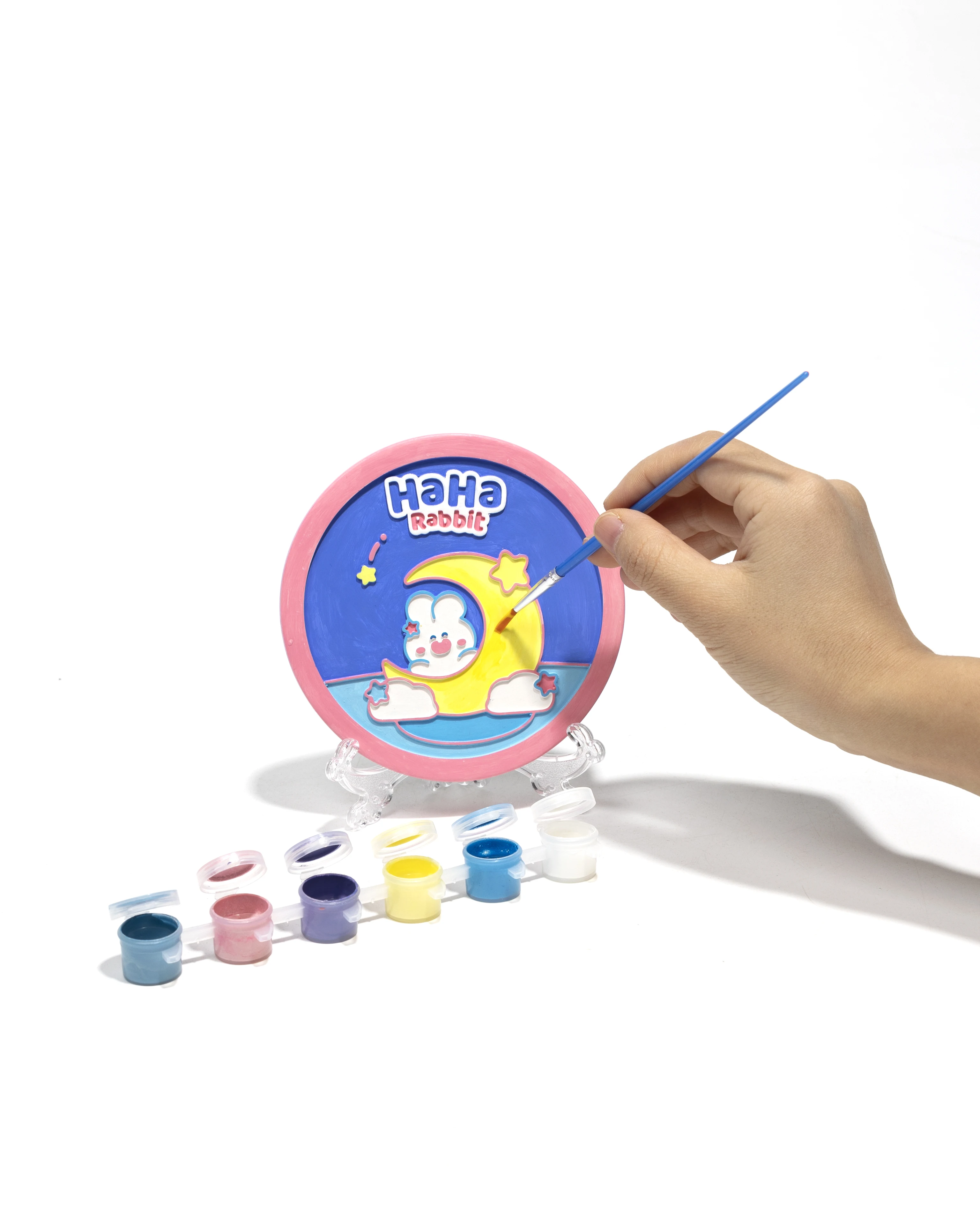 2024 New children gypsum drawing-Haha Rabbit-moon plaster white embryo art diy painting toy set kids craft kits gift for child