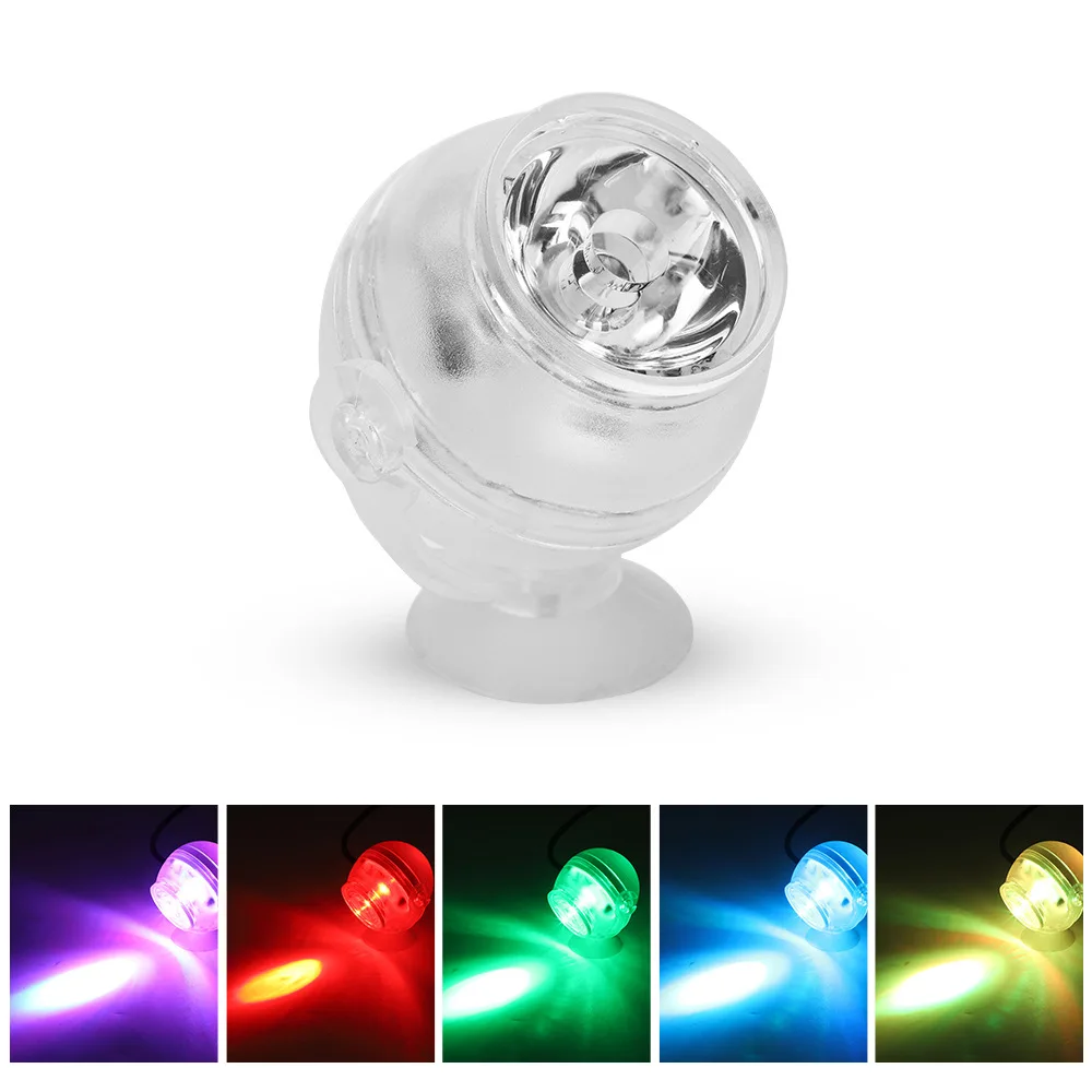 LED Fish Tank Small Spotlights Color Changing Aquarium Lights USB Diving Lights 360 Degre Rotation Underwater Lighting AC90~260V