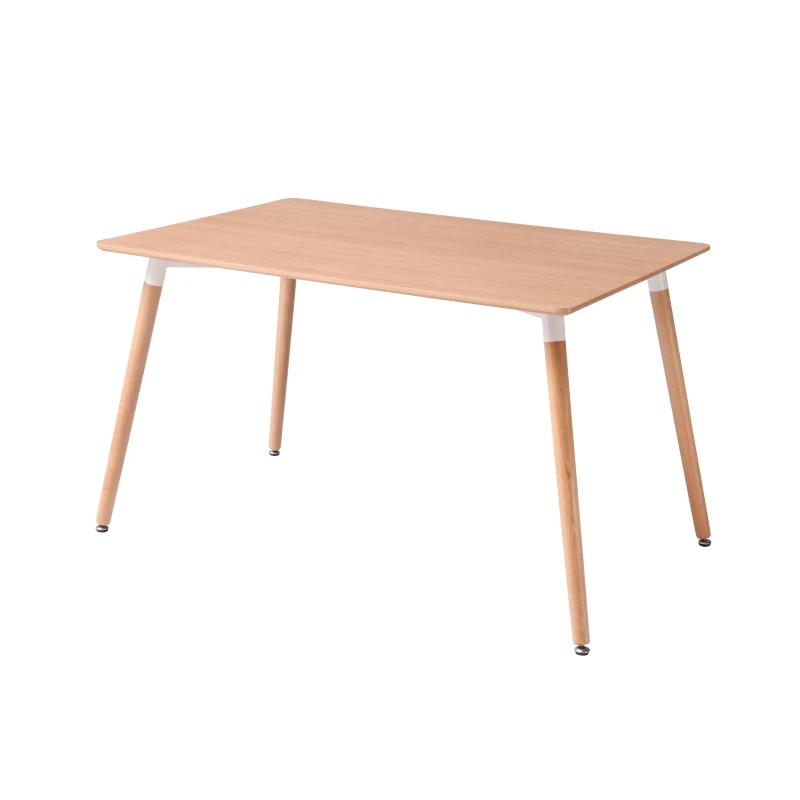 Latest design cheap dining table with wooden legs mdf fiberboard rectangular square MDF top dining concrete tables