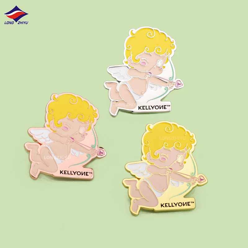 Longzhiyu enamel pins plant wholesale metal anime lapel pin badge custom cute cartoons logo design pins