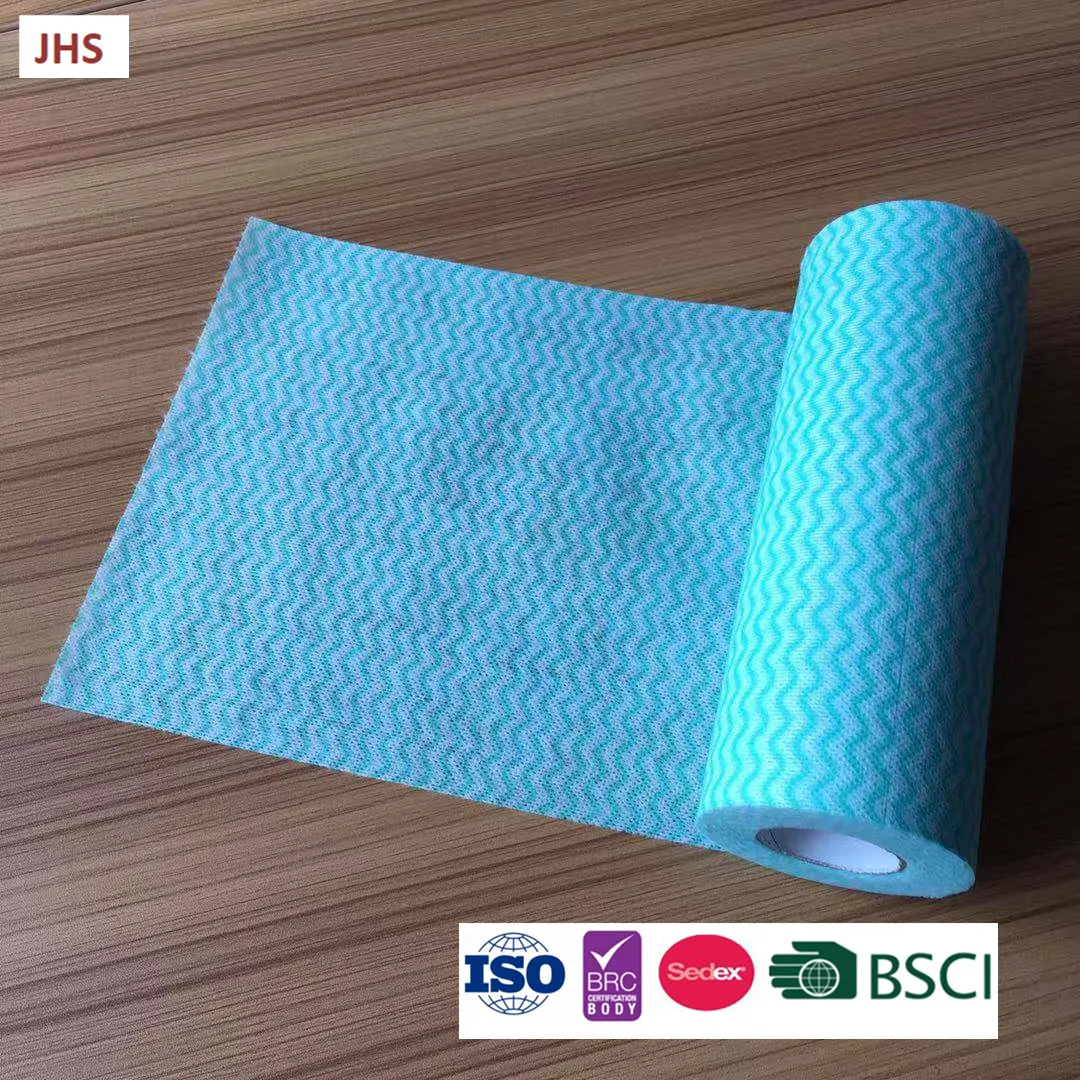 Disposable Spunlace Nonwoven Oil Absorbent Wipes Cleaning Cloth Roll  Customized logo and packing China Manufacturer