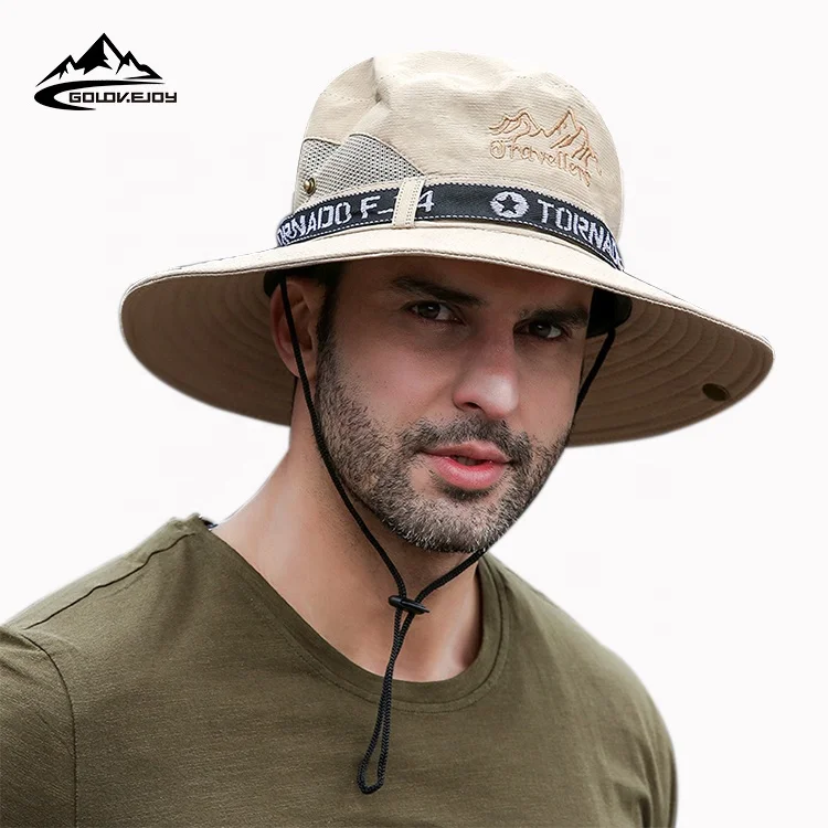 GOLOVEJOY XMZ73 Outdoor Wide Brim Quick Dry Sun Fishing Hat Safari Cap with Sun Protection Premium UPF 50  Fishman Hat (1600307706797)