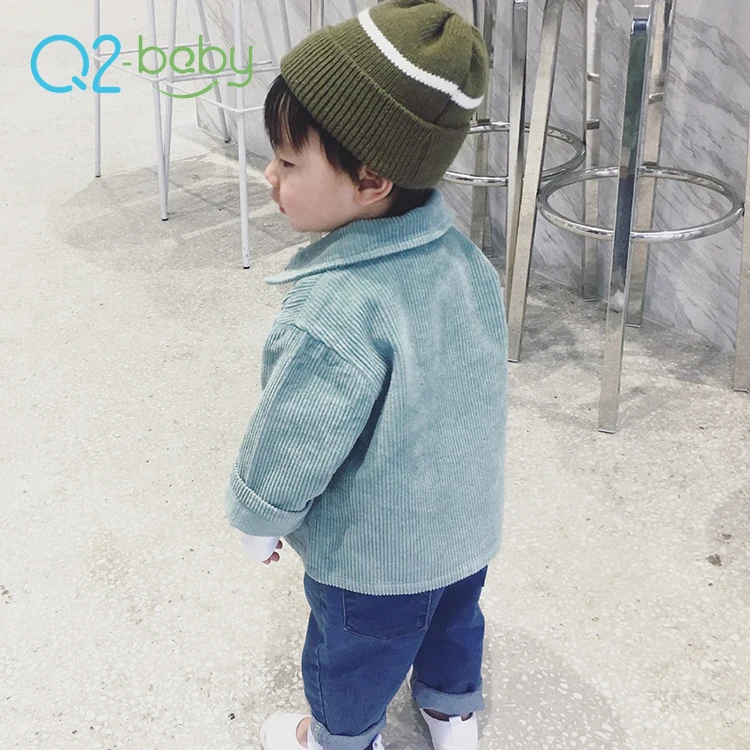 
Q2-baby Korean Version Single Breasted Turn-down Collar Solid Color Boys Girls Jackets Coats 