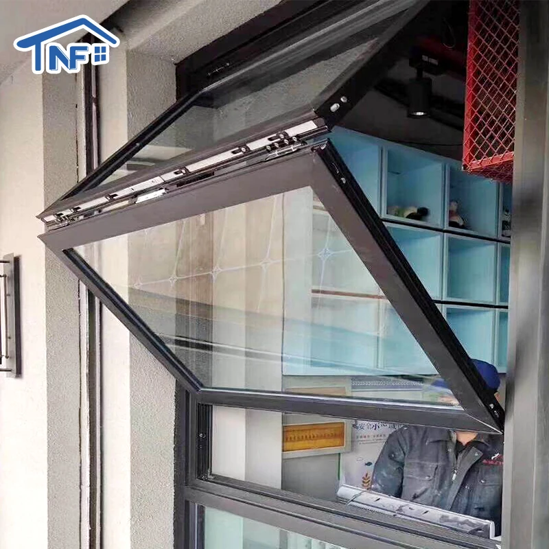 Up-Folding Aluminium bi folding accordion glass windows aluminum balcony vertical folding window