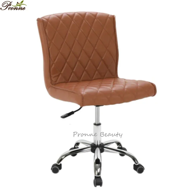 Stylish Sturdy acetone-resistant upholstery Adjustable Nail Salon Manicurist Stool with Roll Caster Wheels