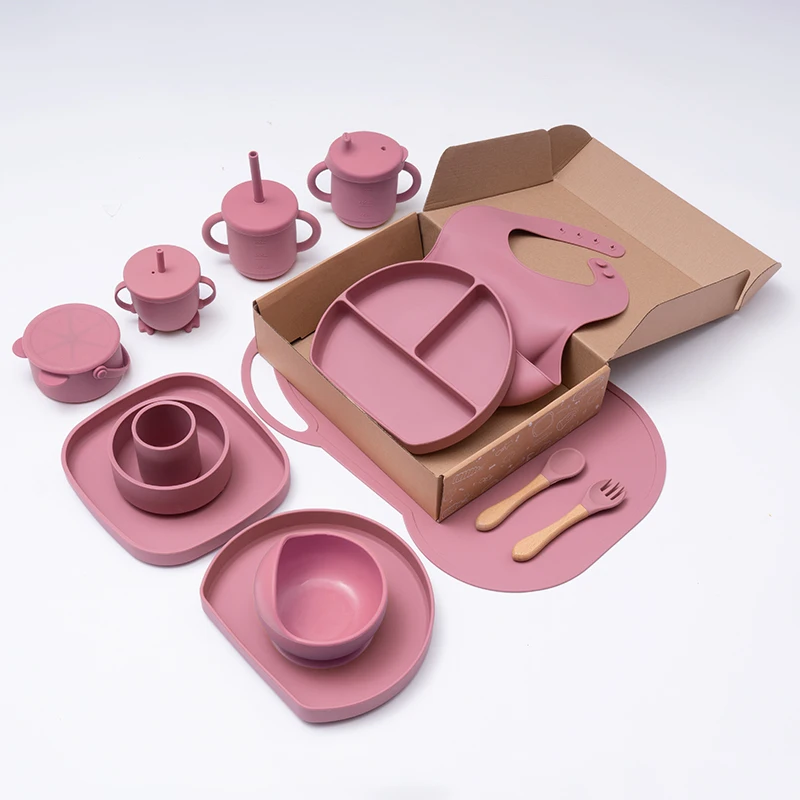 Профессиональный нетоксичный слюнявчик из 7 предметов Детская присоска набор для кормления малышей силикона