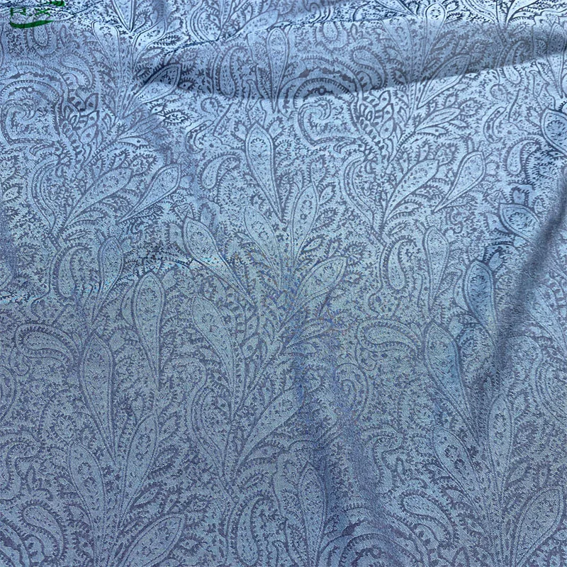 custom wholesale high quality luxury polyester silky floral satin tapestry material woven fabric for dress
