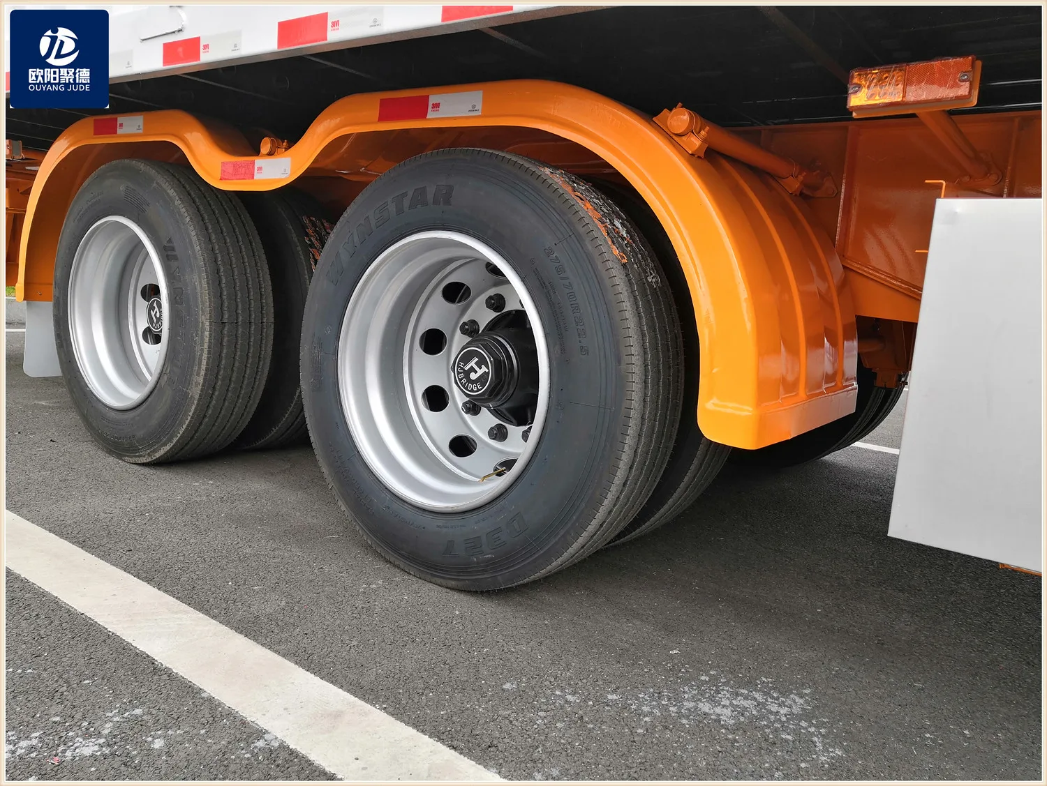 OYJD Trailers newest  2axles 40ft flatbed trailer skeleton chassis use 40ft containers with 12sets twist locks transport on sale