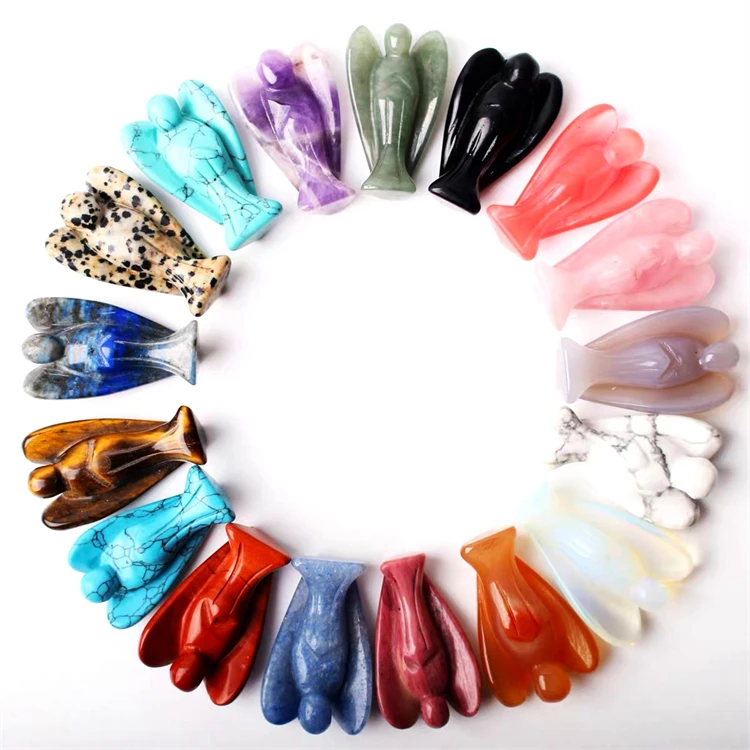 Hot selling mini natural crystal carved home decoration crafts angel crystal carvings