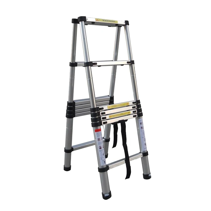 Competitive Price En131 Aluminium Telescopic Ladder 3.2-3.8m Folding Attic Ladders Indoor