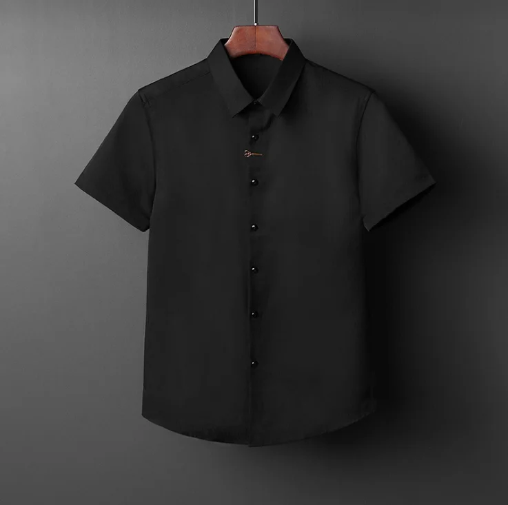 man clothes China supplier 100% cotton fabric classic collar short sleeves slim fit dress shirts men