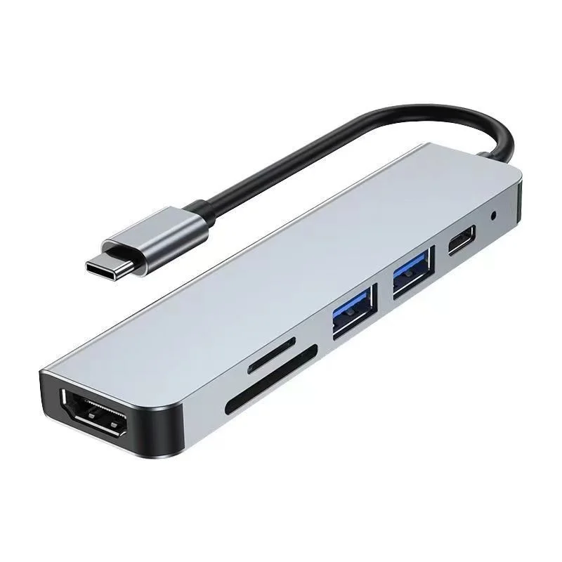 Eight-in-One Type-C USB-C Docking Station HDMI Network RJ45 SD Converter Hub 4K Card Reader Adapter PD ABS USB 3.0 Stock