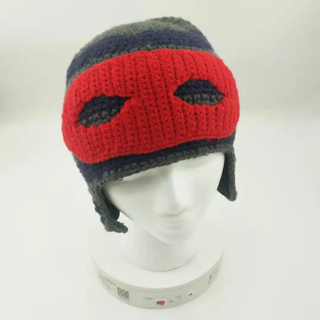 
cute superman face Style Winter Warm Crochet hat European Style Knitted Kids Beanie cap merino wool beanie 