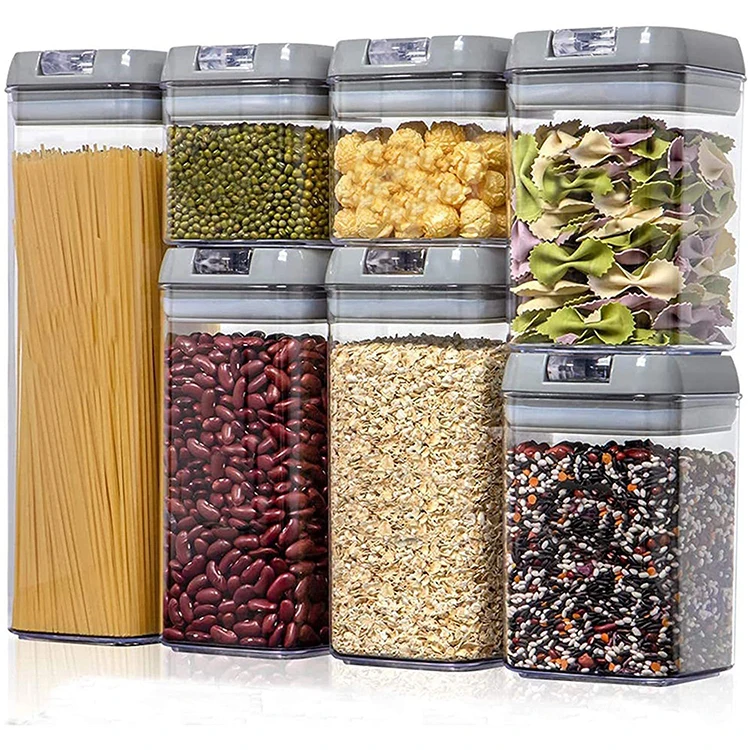 7 PCS Multifunctional Airtight Food Storage Container Set,BPA Free Clear Durable Plastic Food Storage Containers With Lids