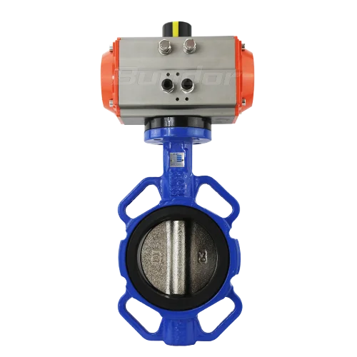 Клапан-бабочка из ковкого чугуна с пневматическим приводом Bundor DN50
