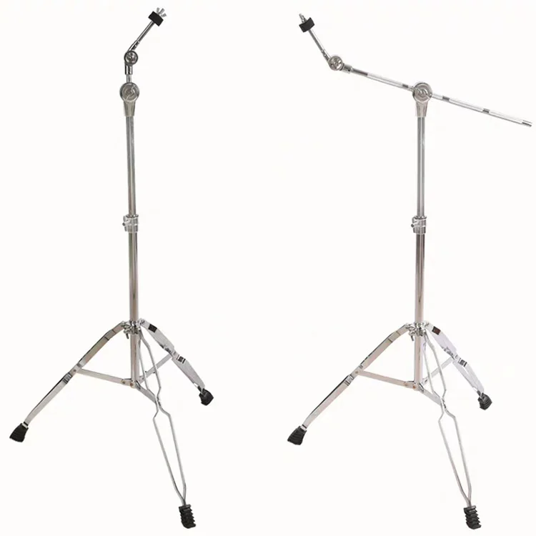 Adjustable Cymbal Stand Straight Boom Cymbal Stand Double Braced Legs Height Angle Drum-kit Cymbal Accessory with Rubber Feet