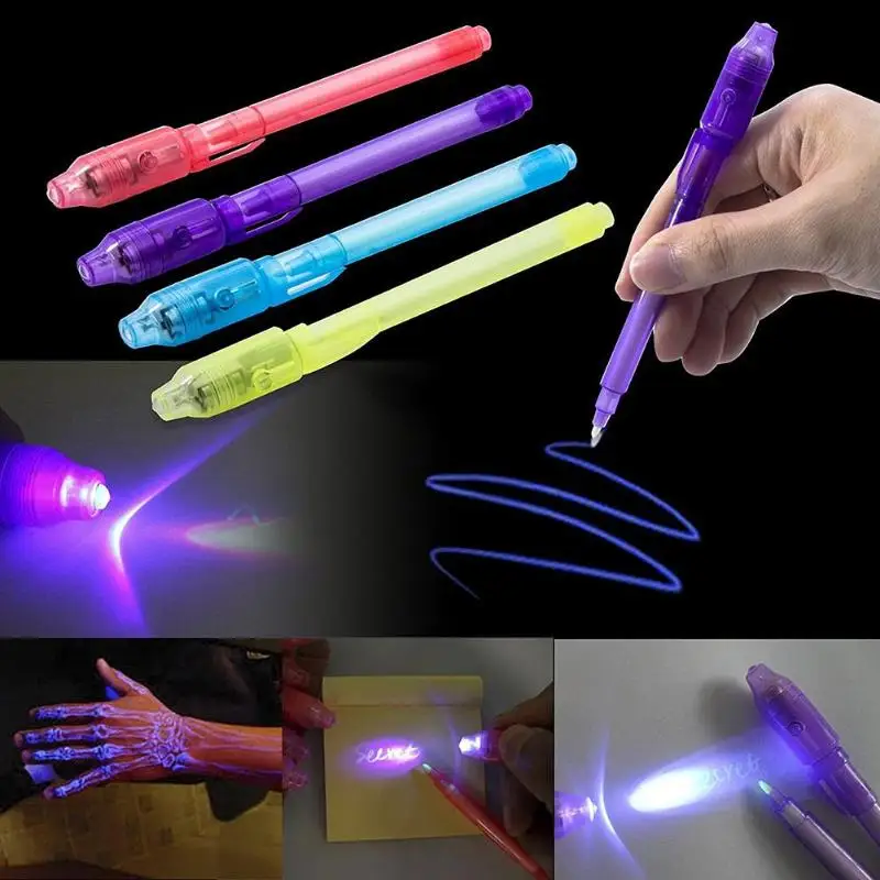 2/4/8/14pcs UV Light Pen Invisible Magic Pencil Secret Fluorescent Pen for Writing Pad Kids Child Drawing Painting Board