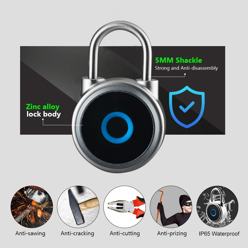 JWM digital safe locks electronic finger print lucchetto bicicletta intelligent room keyless rechargeable fingerprint padlock