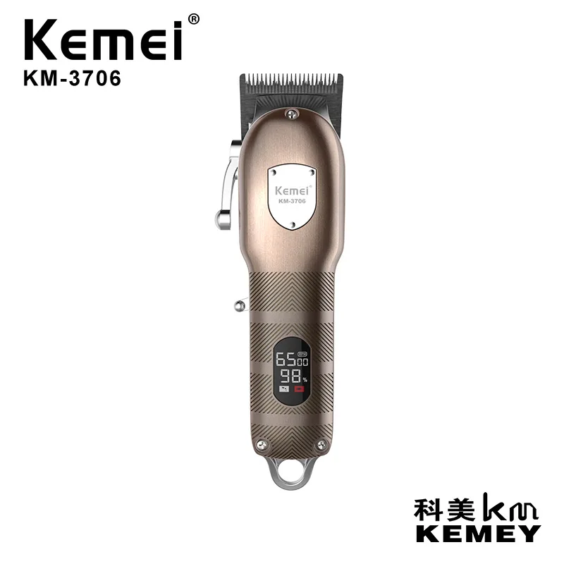 Kemei KM-3706 цифровой дисплей подвижный нож регулируемая профессиональная машинка для стрижки волос Машинка для стрижки волос электрическая машинка для стрижки волос