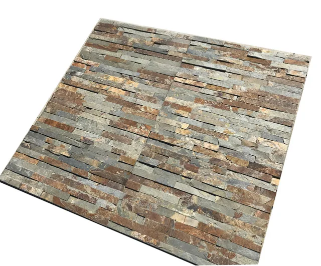 rusty stone color natural slate thin veneer stone tiles