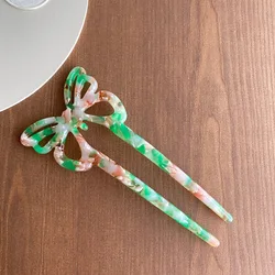 Butterfly Hair Chopsticks Hair Strip Jewelry Fashion Style Acetate Hairpin Sweet Girl Colorful Hair Stick Comb Customized Logo