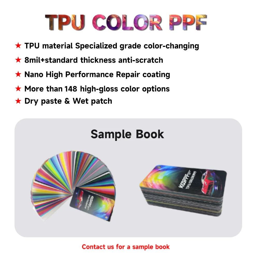 K136 Black Rose color ppf 1.52*16M car film Gloss TPU car wraps Self Healing  High Gloss paint protection film vinyl wrap