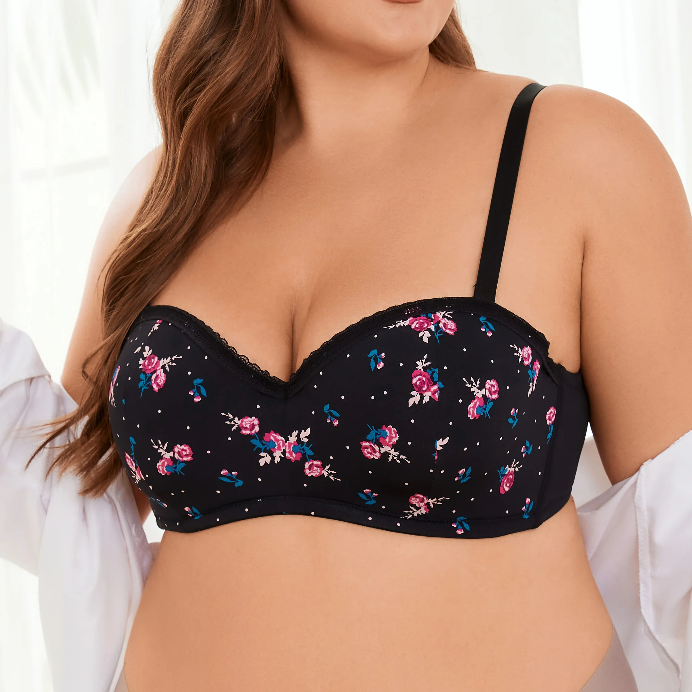 Ladymate ODM/OEM sujetadores de talla grande Woman printed full coverage Bra underwire D E cup big size bra women bra plus size