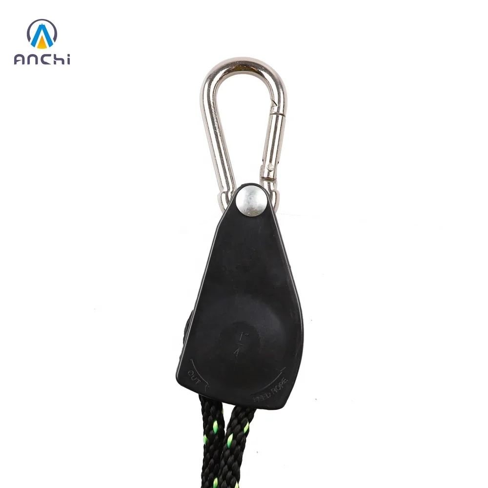 14 inch 8ft 2.4m ratchet heavy duty tie down rope carabiner hook clip hanger metal gear 150lbs