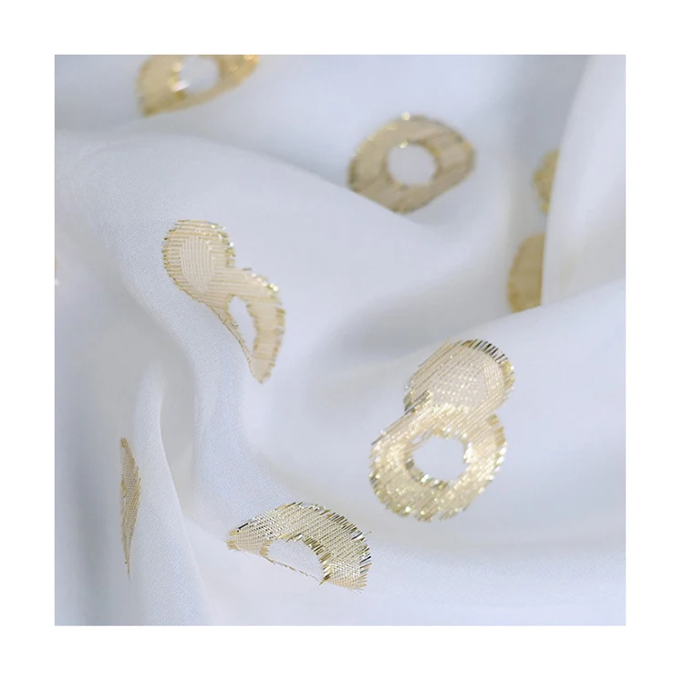 Wholesale Customized Good Quality Jacquard Mesh Rayon Metallic Fabric for Dress