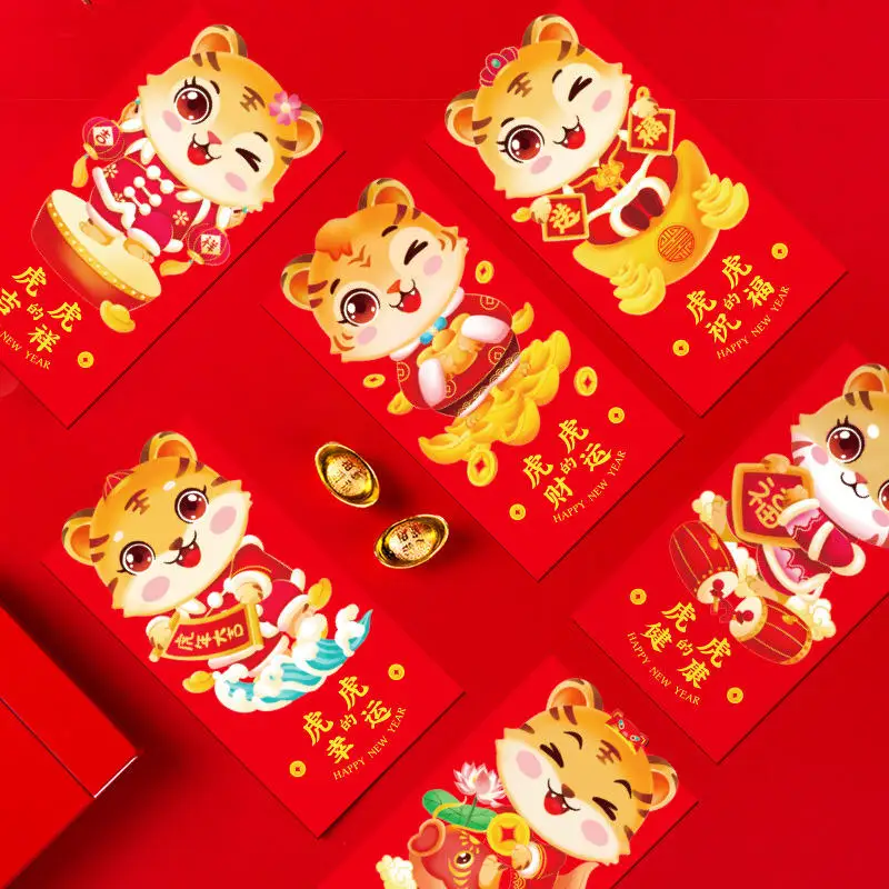 Chinese New Year Money Envelope Hongbao Red Packet Lucky Money Bag New Year Red Envelope