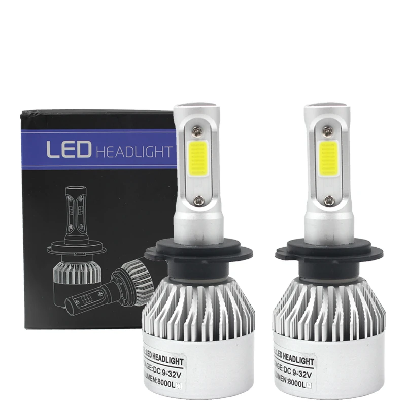 S23 3sides auto motorcycle led headlight 72W 8000LMS car headlight H1 H3 H4 H7 H11 9005 9006 car parts headlight