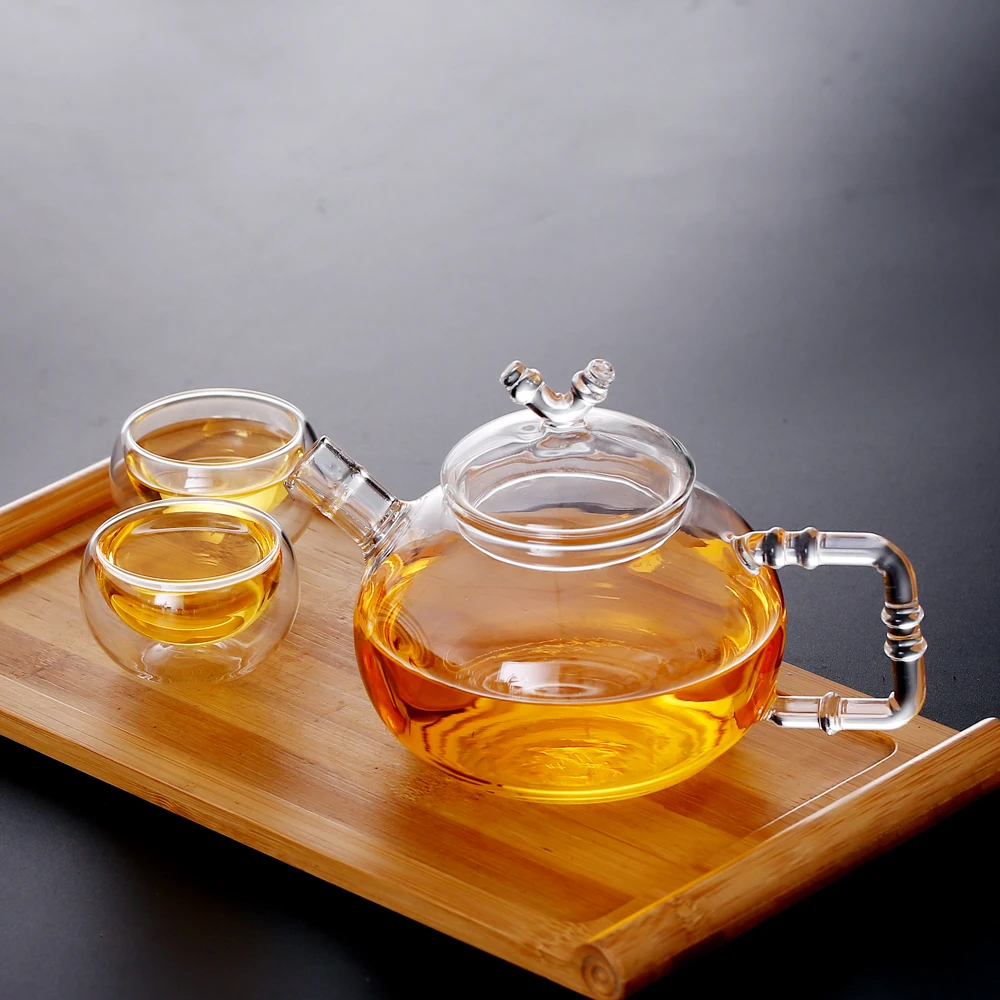 wholesale Heat-resistant glass hanging spring teapot glasses filter transparent kung fu tea set teapot mini teapot