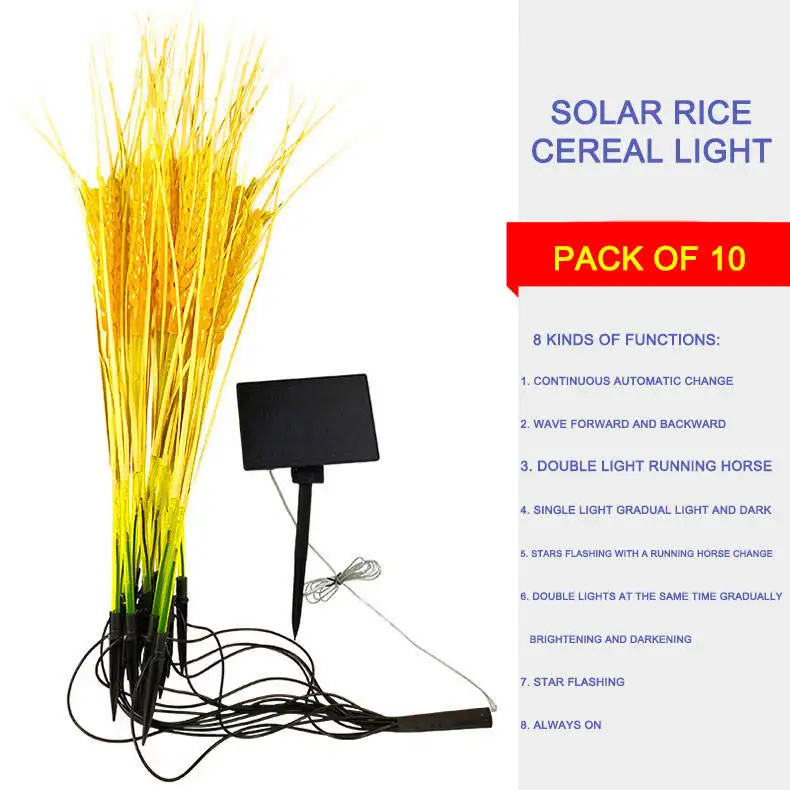 Outdoor Waterproof Courtyard Decoration Luminous Lawn LED Solar Reed Ground Plugged Light Wheat Ear Rice Straw Lamp