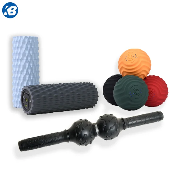 professional peanut silicone deep tissue vibrating foam roller bottle kit muscle stick and large massage balls set