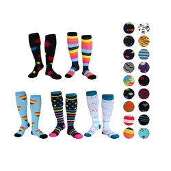 Воздухопроницаемые Спортивные Компрессионные носки OEM унисекс, высокая эластичность, логотип под заказ, высококачественные нейлоновые Компрессионные носки