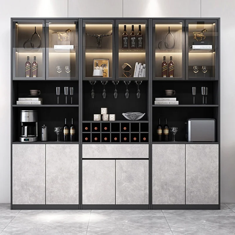 High-Grade Wine Cabinet Glass Aluminum Frame Wine Barrel Cabinet Dining Room Set Specific Use Wine Cabinet